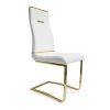 Sira 17 Inch Contemporary Dining Chair with Steel Base, White Faux Leather
