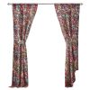 Burges 84 Inch Window Panel Curtain, Red and Pink Reed Print, Rod Pockets