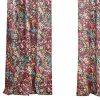 Burges 84 Inch Window Panel Curtain, Red and Pink Reed Print, Rod Pockets