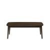 Lexi 47 Inch Coffee Table, Dark Walnut Brown Wood, Rounded Splayed Legs