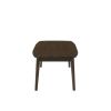 Lexi 47 Inch Coffee Table, Dark Walnut Brown Wood, Rounded Splayed Legs
