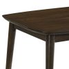 Lexi 47 Inch Coffee Table, Dark Walnut Brown Wood, Rounded Splayed Legs