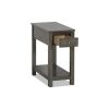 Nili 24 Inch Side End Table, Warm Gray Finish, Single Drawer and Shelf
