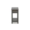 Nili 24 Inch Side End Table, Warm Gray Finish, Single Drawer and Shelf