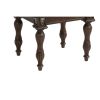 Mady 19 Inch Upholstered Vanity Stool, Ornate Trim, Deep Espresso Brown