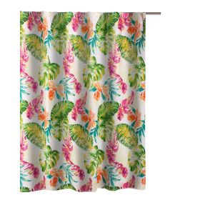 Porto 72 Inch Shower Curtain, Tropical Palm Leaves, Vibrant Blue and Green
