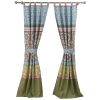 Kaw Set of 2 Panel Curtains, Multicolor Geometric Patterns, Polyester