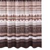 Roca 72 Inch Shower Curtain, Coffee Brown Striped Printing, Button Holes