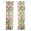 Porto 84 Inch Panel Window Curtains, Tropical Palm Leaves, Green and Blue