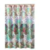 Vana 72 Inch Shower Curtain, Microfiber Fabric, Blue and Red Paisleys Print