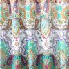 Vana 72 Inch Shower Curtain, Microfiber Fabric, Blue and Red Paisleys Print