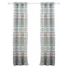 Kiev 84 Inch Window Curtains, Microfiber Blue Southwest Design, Grommets