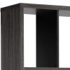 65 Inch Modern Bookcase, Four Shelves with Dividers, Flared Legs, Gray