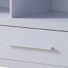 72 Inch Modern TV Entertainment Console with 2 Drawers and 3 Shelves, White