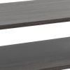 47 Inch Modern Coffee Table, Abstract Style, Open Shelf, Distressed Gray