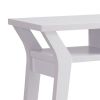 Dax 47 Inch Modern Console Table with Drawer and Mini Shelves, Wood, White