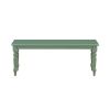 Irvin 48 Inch Modern Wood Dining Bench with Turned Legs, Equestrian Green