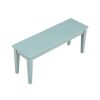 Bray 44 Inch Modern Rectangular Dining Bench, Tapered Legs, Teal Blue