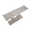 Kit 57 Inch Acacia Wood Console Table, Cross Legs, Gray