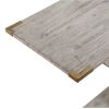 Kit 57 Inch Acacia Wood Console Table, Cross Legs, Gray