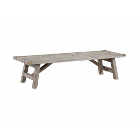 Kit 44 Inch Rectangular Planter Stand with Metal Accents, Flared Legs, Gray