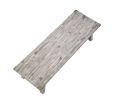 Kit 44 Inch Rectangular Planter Stand with Metal Accents, Flared Legs, Gray