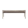 Kit 60 Inch Modern Dining Bench, Padded Seat, Curved Open Back, Gray, Brown