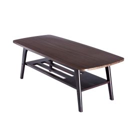 Gala 47 Inch Modern Wood Coffee Table with Bottom Shelf, Espresso Brown