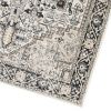 Cal 8 x 10 Area Rug, Persian Inspired Medallion Print, Soft Gray Polyester
