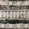 Chia 5 x 7 Area Rug, Woven Tribal Design, Cream and Black Polyester Fabric