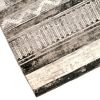 Chia 5 x 7 Area Rug, Woven Tribal Design, Cream and Black Polyester Fabric