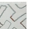 Wini 5 x 7 Area Rug, Gray Polyester, Multicolored Sporadic Lines Print