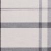 Kay 5 x 7 Area Rug, Classic Plaid Print, Soft Gray and White Polyester