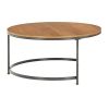 Modern 2 Piece Nesting Coffee Table And Ottoman Set, Mango Wood, Brown