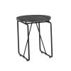 Modern 3 Piece Coffee Table Set with Side Tables, Metal Base, Charcoal