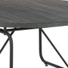 Modern 3 Piece Coffee Table Set with Side Tables, Metal Base, Charcoal