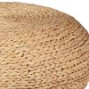 Traditional 31 Inch Coffee Table, Water Hyacinth Fiber Woven, Natural Brown