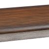 Classic 52 Inch Coffee Table, Pine Wood Construction, Brown Top, White