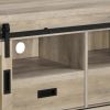 Sem 79 Inch TV Media Entertainment Console, Sliding Doors, 2 Drawers, Brown