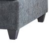 38 Inch Modern Ottoman, Smooth Gray Chenille Fabric, Plush Cushioned Seat