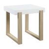 Shay 22 Inch Side End Table, Thick Rectangular Tabletop, High Gloss White