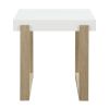Shay 22 Inch Side End Table, Thick Rectangular Tabletop, High Gloss White