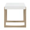 Shay 22 Inch Side End Table, Thick Rectangular Tabletop, High Gloss White