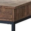 24 Inch Side End Table, Rectangular Tabletop, Single Drawer, Rustic Brown