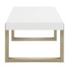 Shay 47 Inch Coffee Table, Thick Rectangular Tabletop, High Gloss White