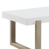 Shay 47 Inch Coffee Table, Thick Rectangular Tabletop, High Gloss White