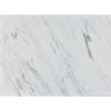 46 Inch Coffee Table, Faux Marble Surface, Silver Finished Geometric Base