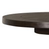 Aria 24 Inch Side End Table, Round Plank Top, Turned Pedestal, Dark Brown
