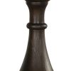 Aria 24 Inch Side End Table, Round Plank Top, Turned Pedestal, Dark Brown