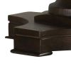 Aria 24 Inch Side End Table, Round Plank Top, Turned Pedestal, Dark Brown